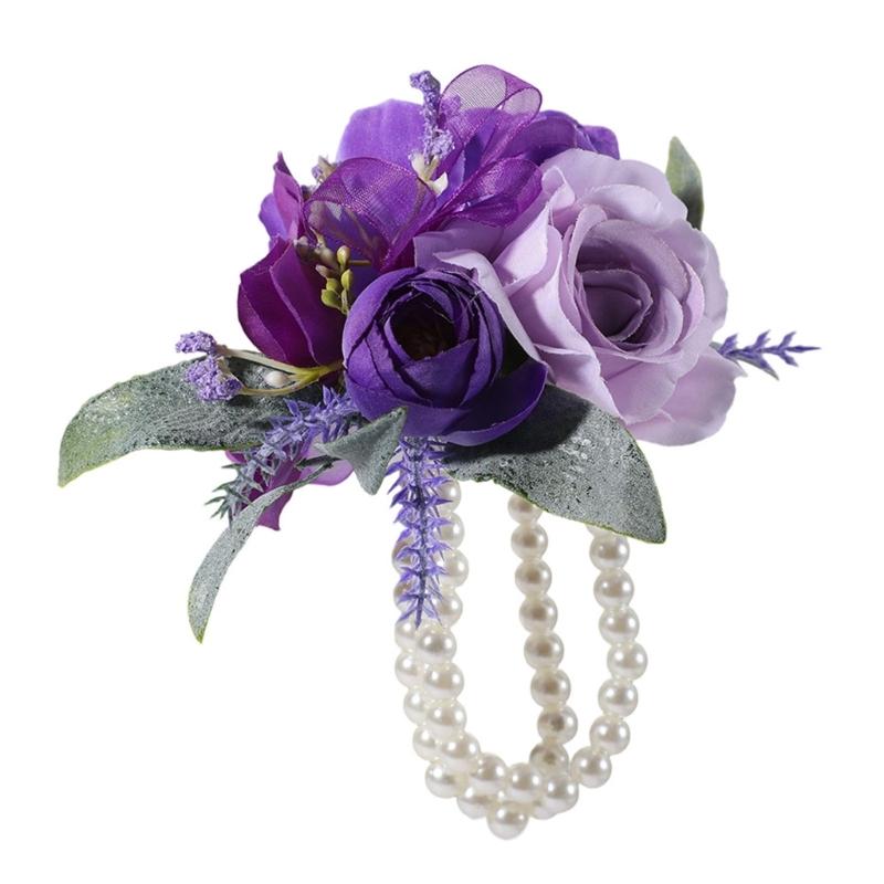 Elegant Silk Floral Arrangements Brooch/ Wrist Flower For Wedding Bridesmaid Bridal Party Decoration