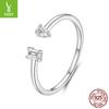Simple Water Drop Open Ring Can Be Stacked, Exquisite And Compact S925 Sterling Silver Ring.