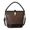 Urban Chic Pu Leather Bucket Bag Soft Lock Clasp Large Handbag For Women