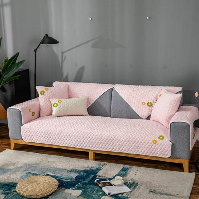 

Плюшевая подушка для дивана, четыре сезона, утолщенная подушка для дивана, чехол для полотенец, украшение для гостиной, мебельная подушка 1/2/3/4 сиденья 70x70cm розовый