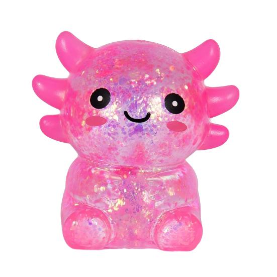 1/4Pcs Glitter Salamander Squeeze Toy Stress Relief Cartoon Salamander Sensory Toy Decompression Clear
