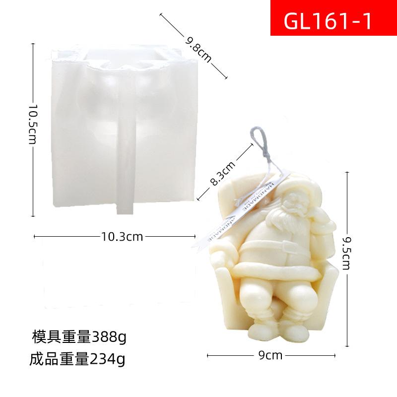 3D DIY Sofa Santa Claus Candle Silicone Mold Sleepy Naps Cute Santa Claus Resin Silicone Mold Christmas Gift Decoration