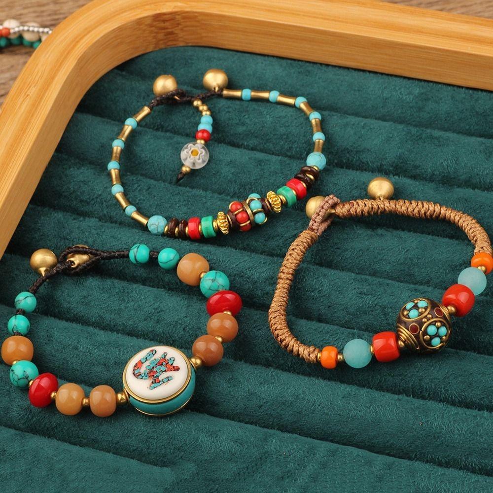 Braided Tibetan-style Bracelet Nepal Tibetan Style Vintage Beaded Bracelet Bohemian Bracelet  Gift