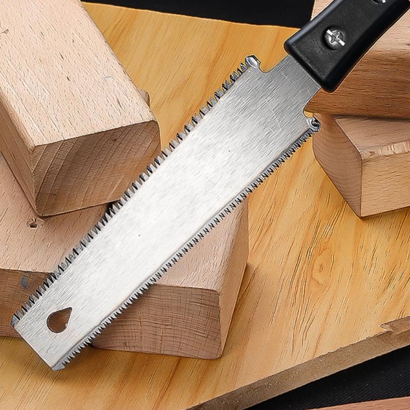 Double Sided 310mm Carpentry Handsaw With Ergonomic Wooden Handle High Durability SK5 Blade For Professional Woodworkers