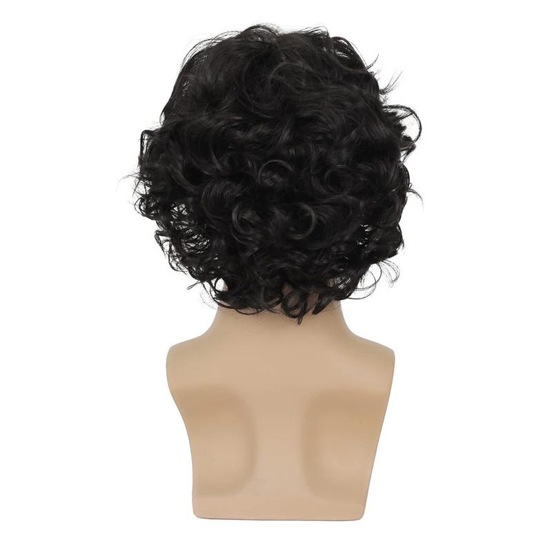 Synthetic Short Curly Wig for Men Blonde Hair Wigs with Bangs Stylish Mens Wig Ombre Heat Resistant Daily Use