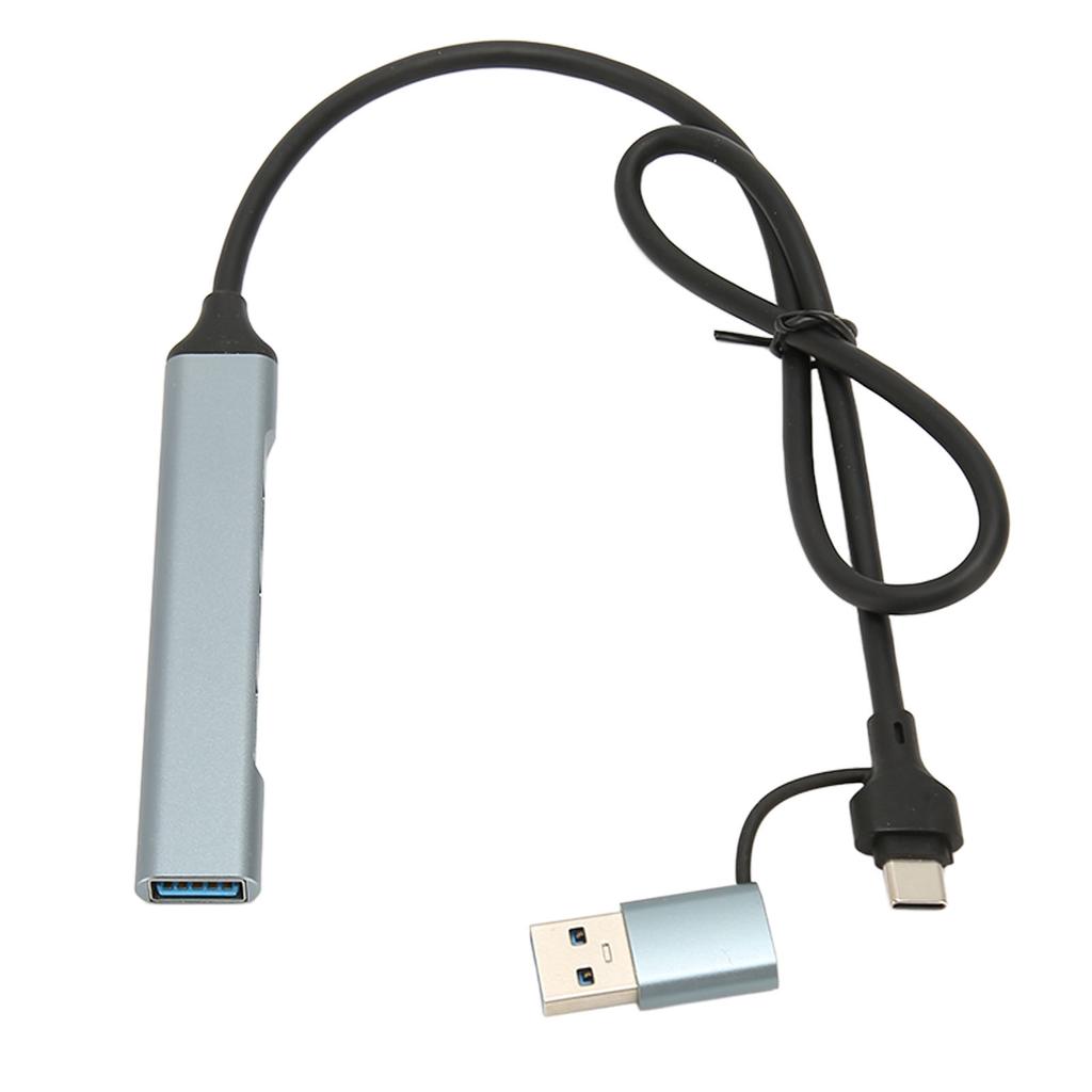 Type C Hub 4 Ports 5Gbps Aluminium Alloy Plug and Play Space Gray USB 3.0 Docking Station for