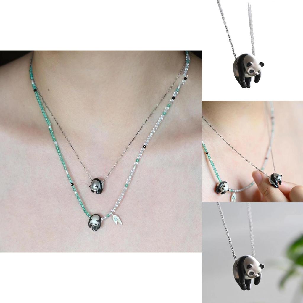 Cute Panda Animal Jewelry Necklace With Copper Material For Chic Style