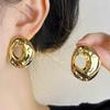 European and American Niche Fashion Simple Circle Concave-convex Irregular Earrings Exquisite High-end Sense Personalized Trend Earrings Wholesale