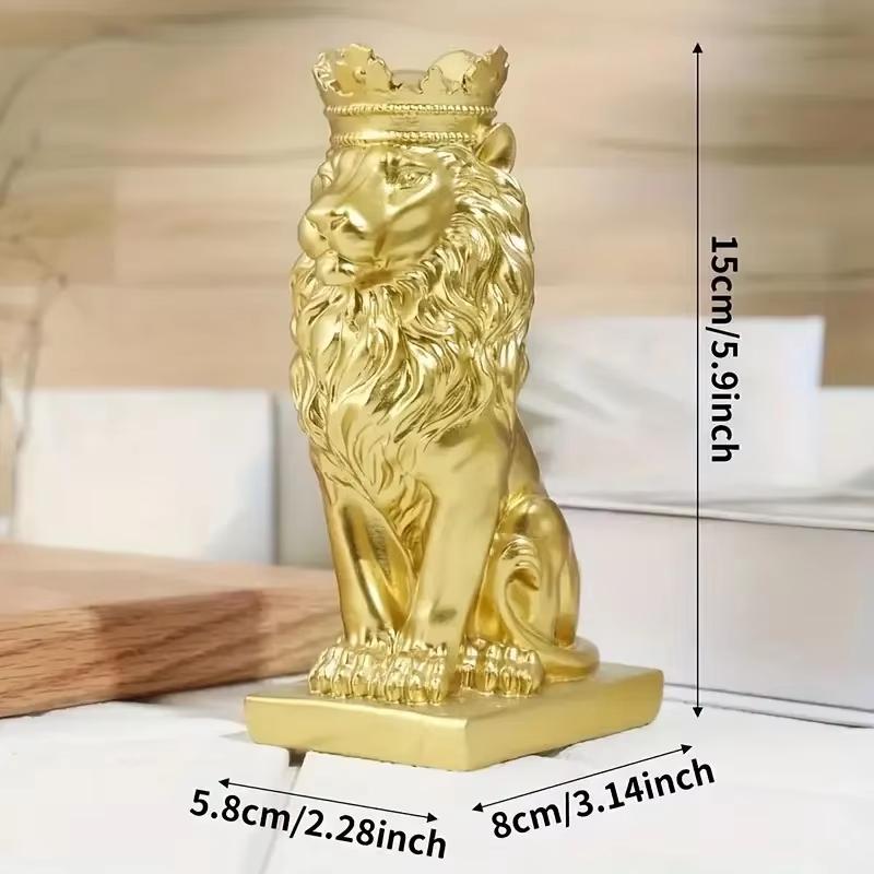 Creative Lion Statue Crown Lion Statue Handmade Art Gift Home Office Decoration Living Room Desk Home Decoration
