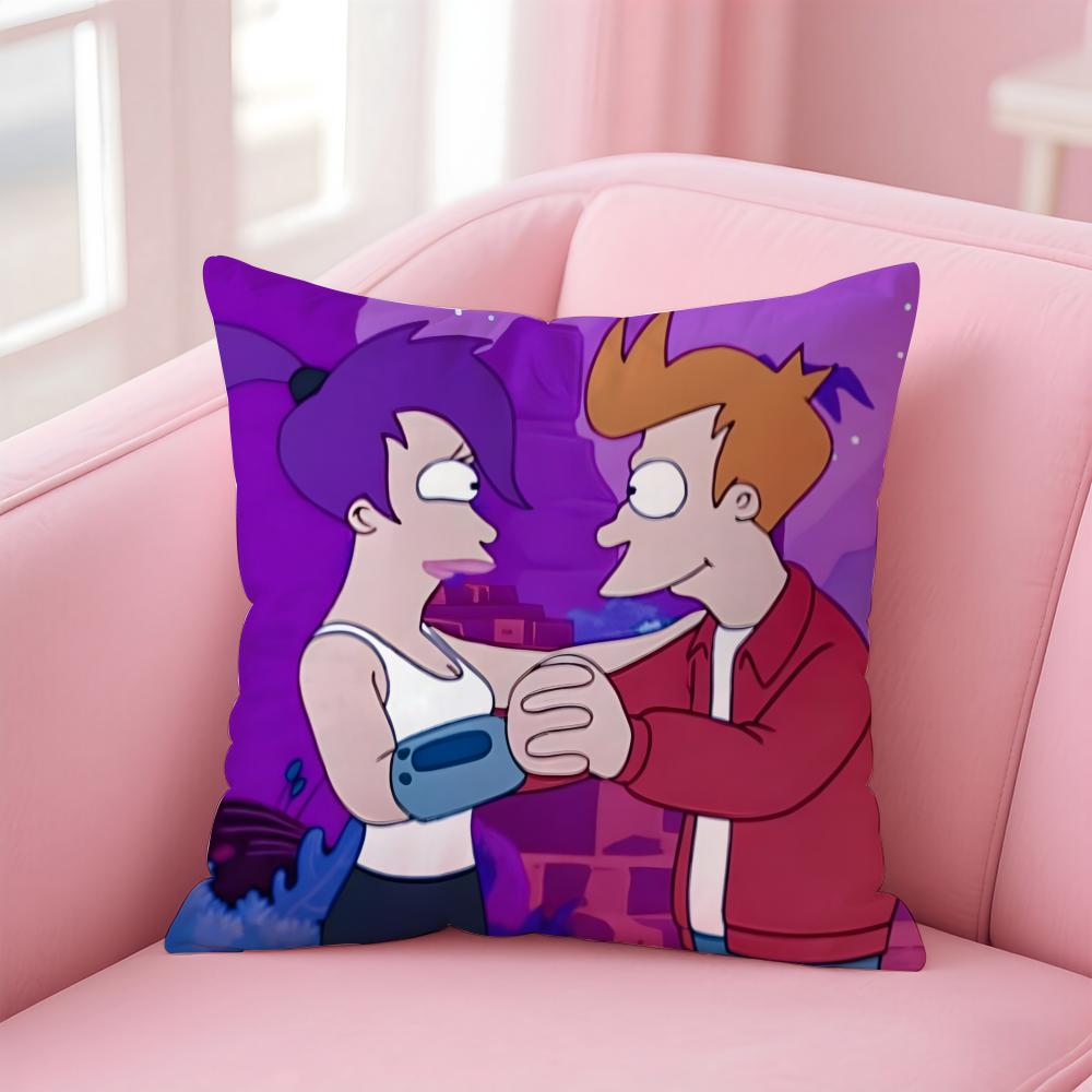Anime F-Futurama Cushion Cover Home & Car Multi-Scene Pillow Cover - Reversible, Soft & Durable for Daily Use