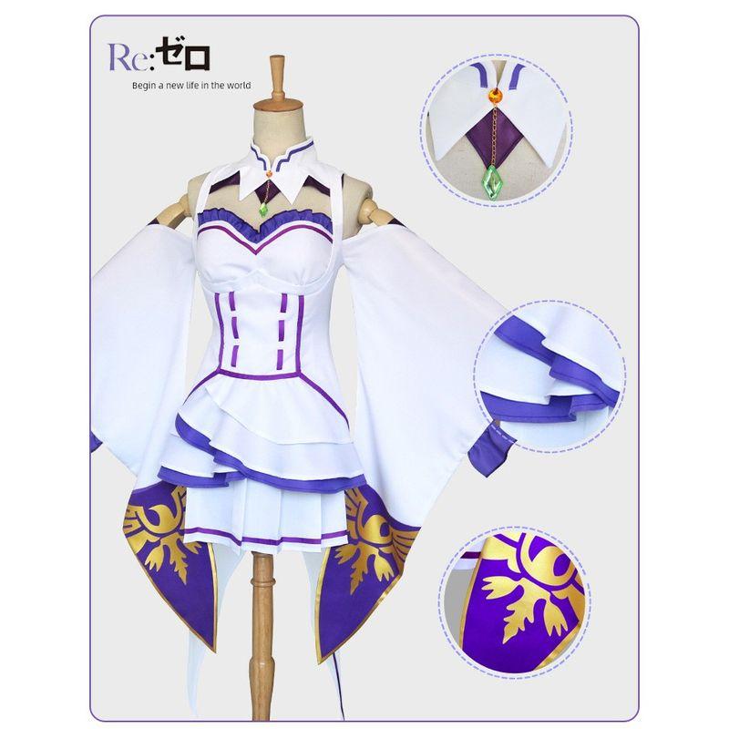 Re:Zero - Starting Life in Another World Emilia Cosplay Costume for Women Anime Cosplay Outfit