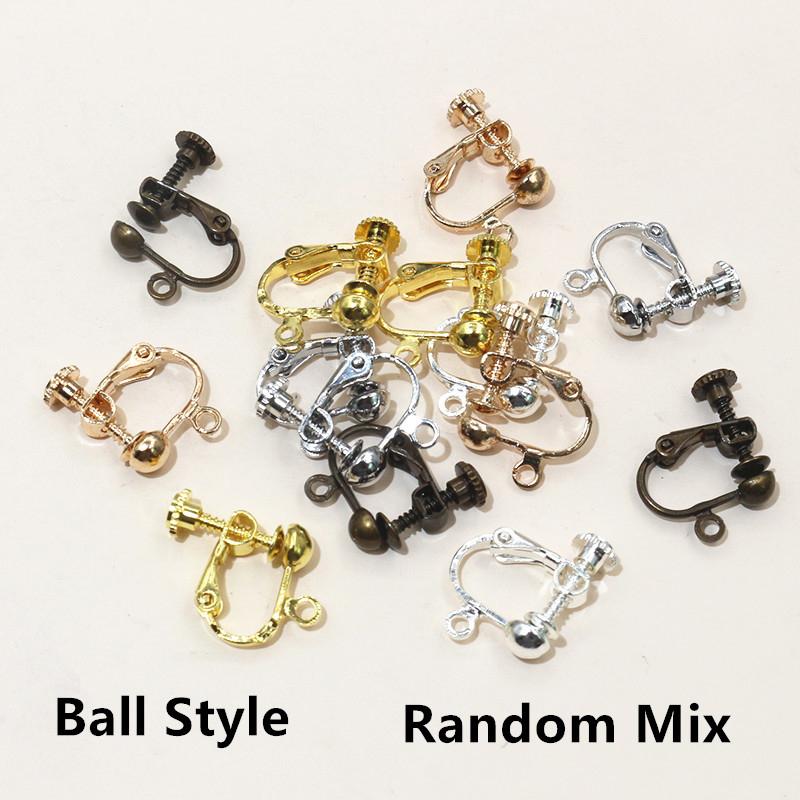 10 Stück 15x13mm Messing-Schraubohrclip-Fassungen, drehbare Pads, Rohlinge für DIY-Schmuckherstellung