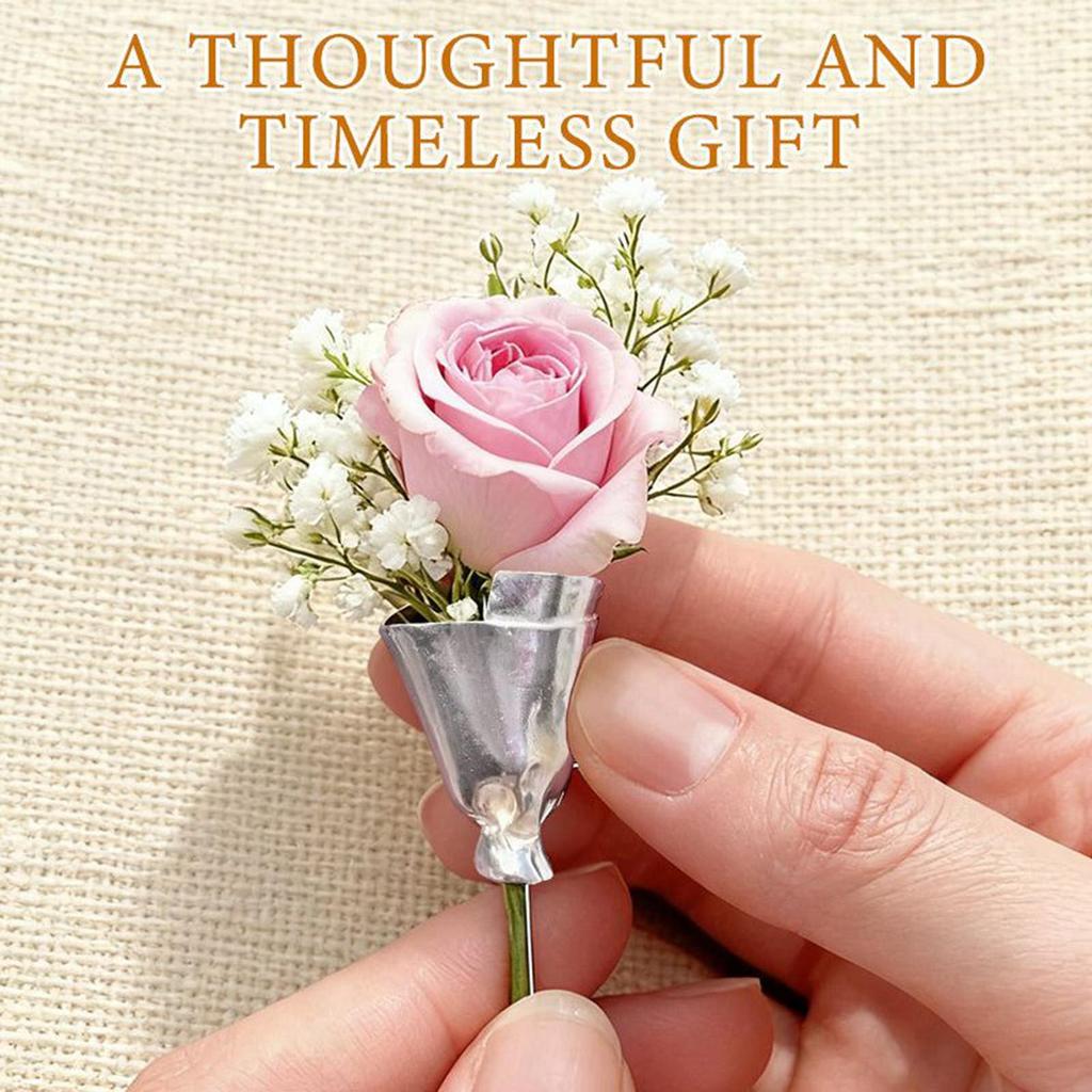 Bouquet Holder Lapel Pins Decorative Wedding Clothing Clips Cloth Flower Brooches for Wedding Party Birthday Commuting Sweater