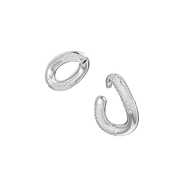 Swarovski Dextera Industrial Style High-End Ear Clips Women ear clips White 5618303 Shopping Bag,White,F