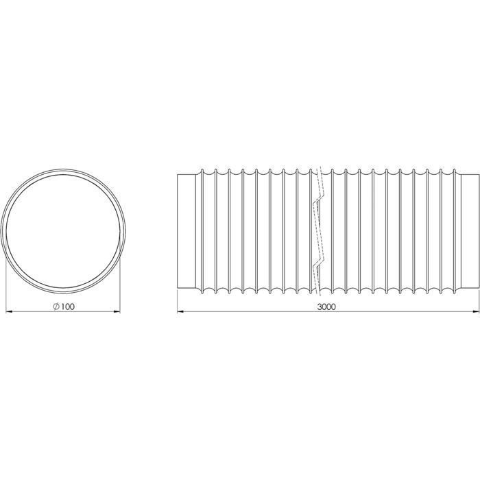 Aérateur - lirast - tuyau de ventilation - pvc flexible - 3 m - 100 mm