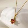 New European and American Luxury Necklace for Women with A Sense of Luxury, Thorny Heart, Red Zircon Jewelry, and Headwear