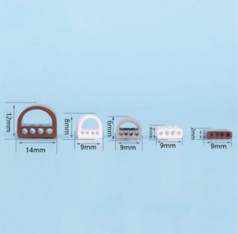 6M/lot D/I Type Siliconen Rubber Afdichtingsstrip Voor Deur / Raam Geluidsisolerende Strip Zelfklevende Tape