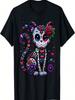 Dia De Los Muertos Cinco De Mayo Cat Sugar Skull Unisex Wounisex T-Shirt