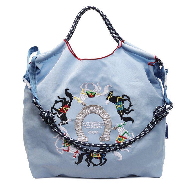 Women's Large Capacity Embroidered Drawstring Tote Bag with Custom Text or Logo
