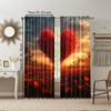 Set Of 2 Versatile Polyester Transparent Curtains Home Decoration Heart Tree Rose Use Bedrooms Living Rooms Made Room Window Treatment
