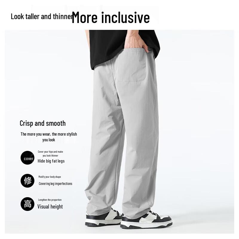 MINISO Men's Straight-Leg Quick-Dry Mesh Sport Pants