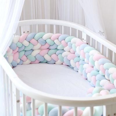 Handmade Cot Bumper Soft Plush Knotted Cushion Baby Crib Bumper Braided Pillow Home Decorations
