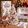 DIY Beaded Christmas Tree Craft Kit Crystal Bead Mini Tree With Angel Topper Handmade Holiday Tabletop Home Decoration