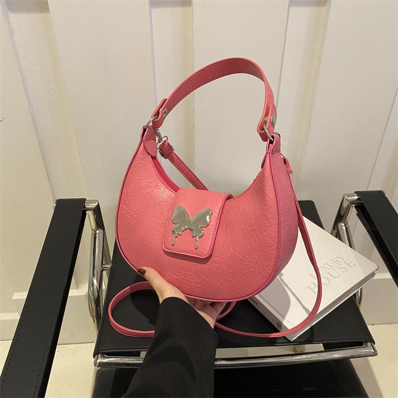 

Bow handbag women s 2024 new trendy fashion Korean version niche underarm bag texture chain messenger bag троянди рожеві кольору