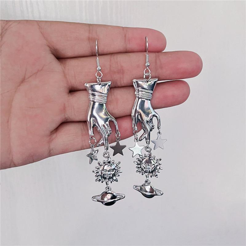 Victoria Gesture Star, Moon, and Sun Charm Earrings
