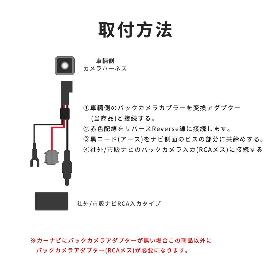 RCA Back Camera/Rear Camera Input Conversion Adapter OTORAM Compatible/Replaceable Toyota/Daihatsu/Eclipse