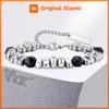 Vnox Men's Stainless Steel Chain Beaded Adjustable Bracelet, Silver Color Gallstone Bracelets Jewelry Gifts for Father Husband