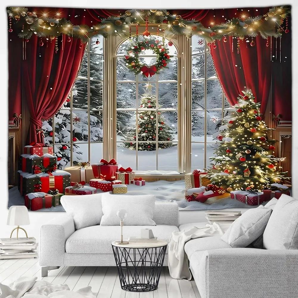 

Рождественская елка Санта-Клаус Роскошный гобелен Спальня Гостиная Домашнее Рождественское украшение 230x180cm