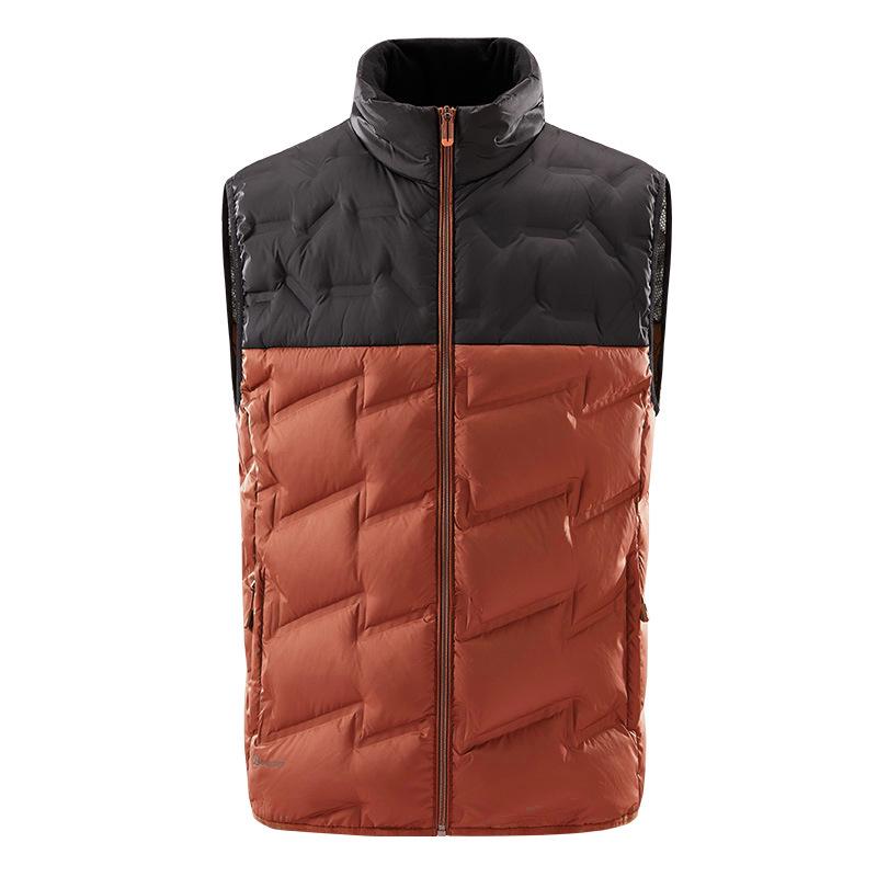 Unisex Color-Block Down Vest: Lightweight, Warm, Windproof Winter Jacket with Stand Collar