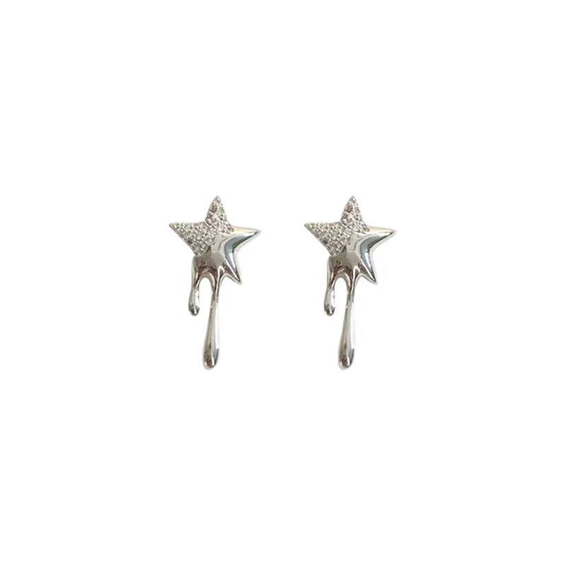 Lava star stud earrings New trendy personality temperament earrings Niche design senior cold wind earrings