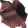 HERMES Half Leather Fourre ToutPM Tote Bag Hand Bag Leather/Canvas wine-red