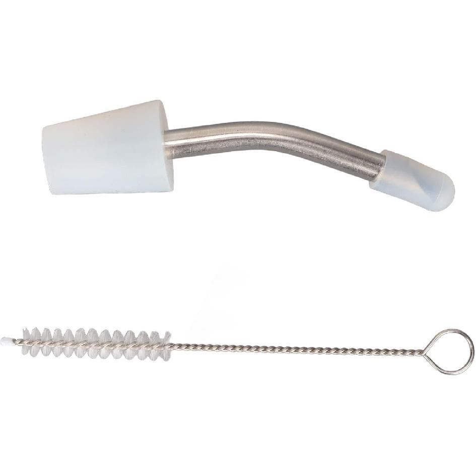 Stainless Steel Extended Kettle Spout with 10cm Brush, Coffee Kettle Spout for Home Kitchen Outdoor Use