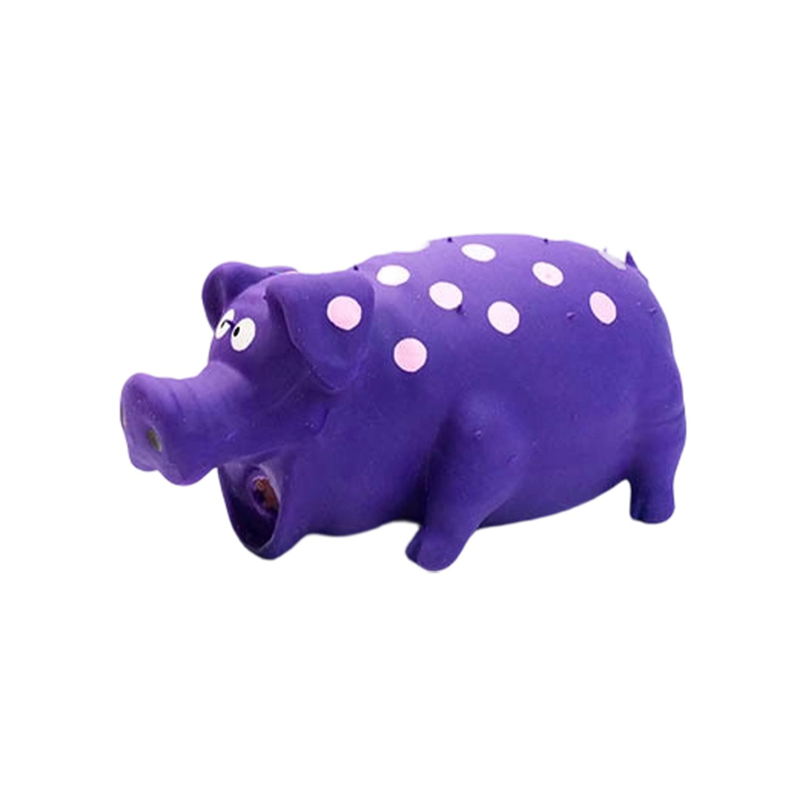 

Durable Latex Dog Toy Squeaky Pig Shape Chew Toy for Pets with Textured Surface and Soft Material for Teeth Cleaning and Interactive Play one size фіолетовий