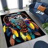 New Mysterious Owl Colorful Cartoon Birds Rug for Bedroom Living Room Sofa Home Doormat Decor,Large Kid Non-slip Floor Mat
