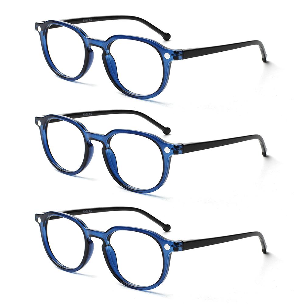

Turezing 3 Pack Spring Hinge Round Reading Glasses Women Men Ultralight Presbyopic Eyewear Far Sight 4