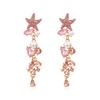 Juran 1pair Starfish Shaped Pearl & Rhinestone Earrings for Women Beach Jewellery