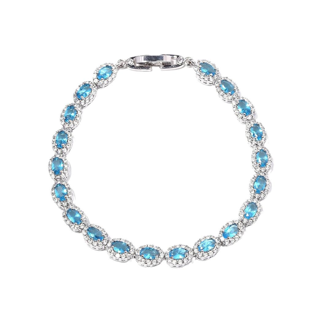 Oval Zircon Bracelet Jewelry Women'S Extension Buckle Simple Women'S Bracelet High-End Jewelry Accessories