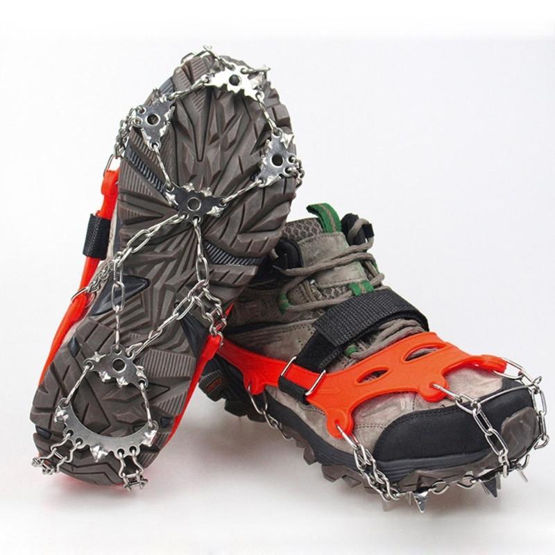 Stainless Steels Ice Spikes Ice Cleats Crampons, 23 Spikes Shoe Ice Snow Grips