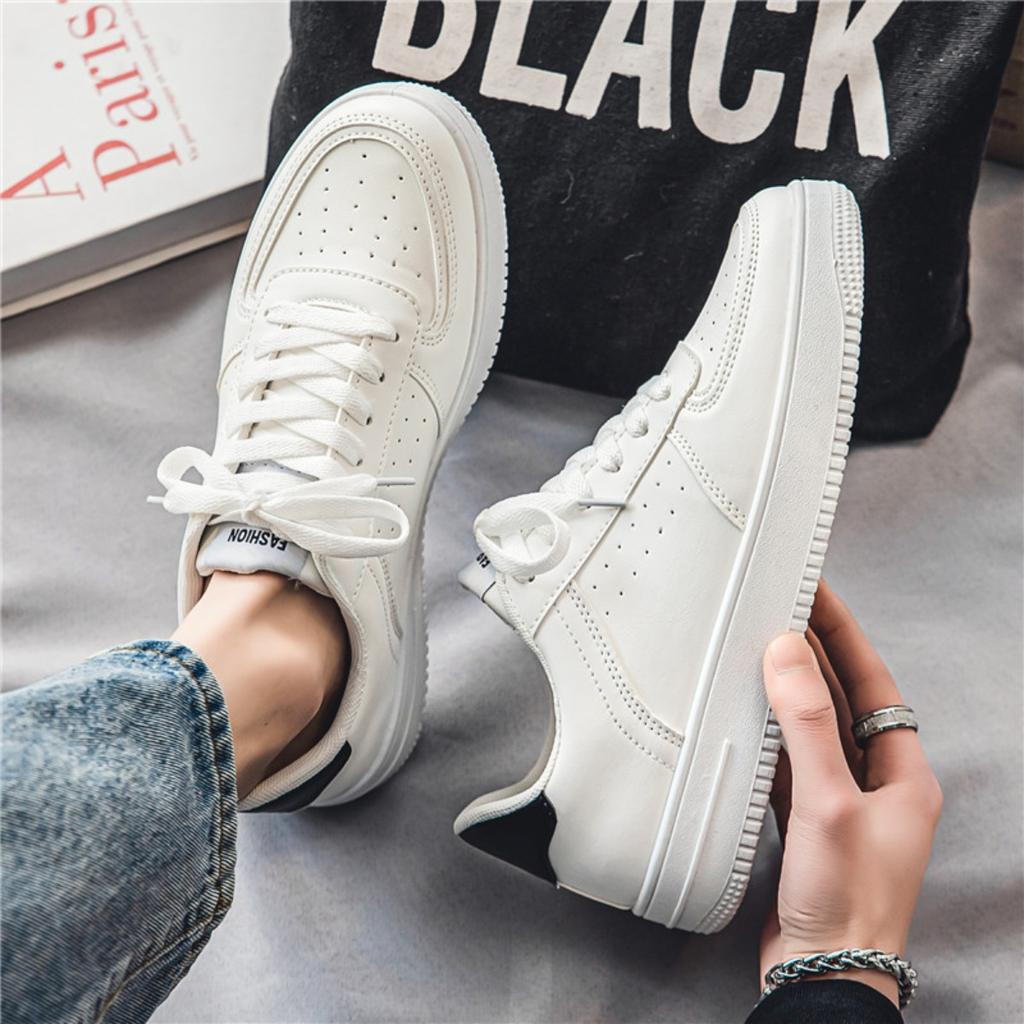Pánska ležérna všestranná obuv Little White Shoes, čisto biela športová dosková obuv