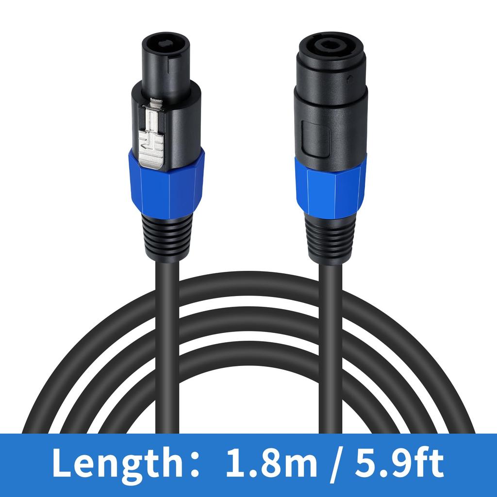 Poyiccot Speakon Extension Speaker Cable 18AWG Male to Speakon Extension DJ PA Stage Audio Jack Loudspeaker Amplifier Wiring Cord with Twist Cable,
