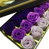 18 Peças/Caixa Flor Rosa de Sabão Textura Elegante Delicada Aparência Bonita Sabonete de Banho com Aroma Floral Caixa de Presente Rosa para o Dia dos Namorados