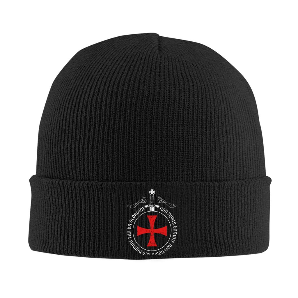 Knights Templar Beanie Hats Bonnet Hats Men Women Y2K Cool Kpop Knitting Hat Spring Printed Elastic Caps
