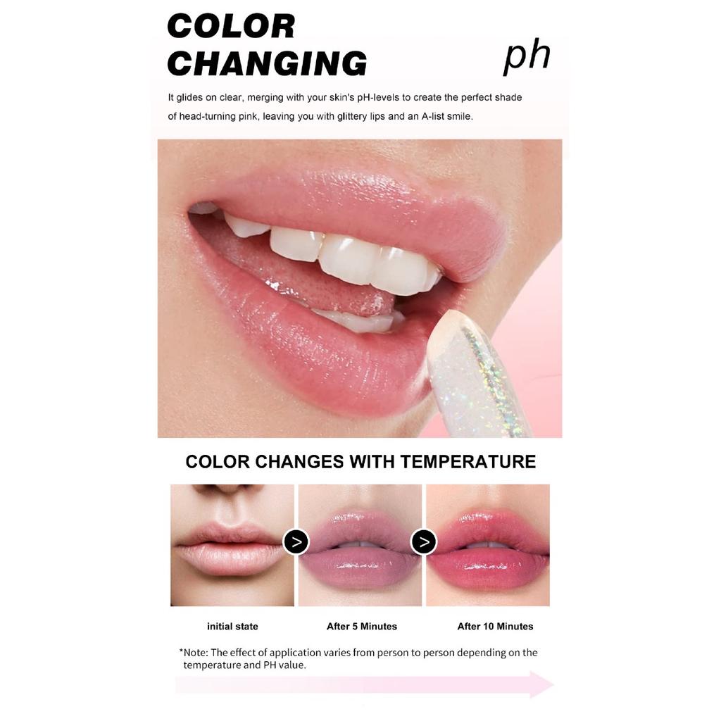 HANDAIYAN 4 Color Warm Lipstick Flash Anti-Cracking Long-lasting Moisturizing Lip Oil Hydrating Jelly Lip Balm