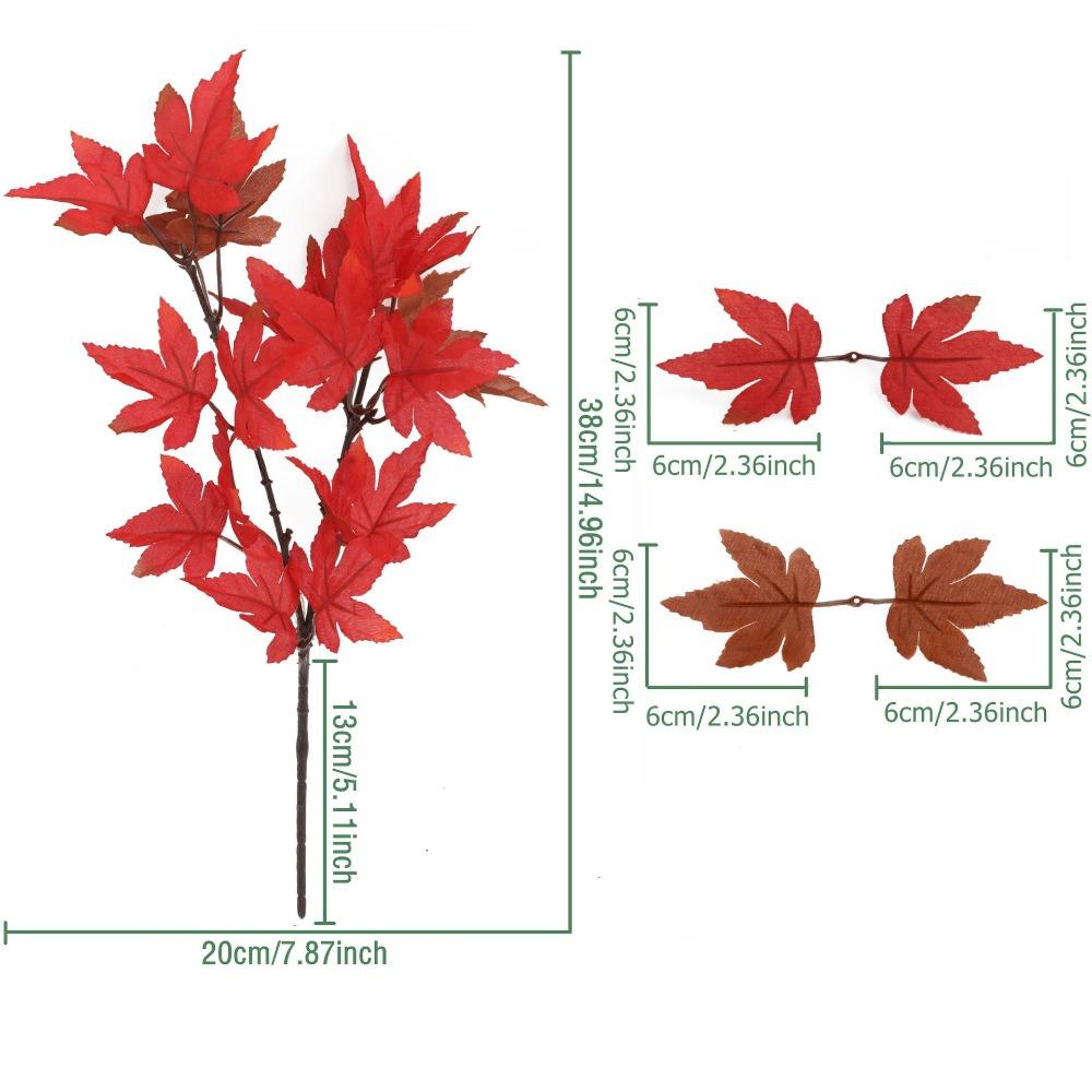 2PCS Fabric Artificial Maple Leaf Fallen Style Maple Leaf Bouquet for Wedding Decor