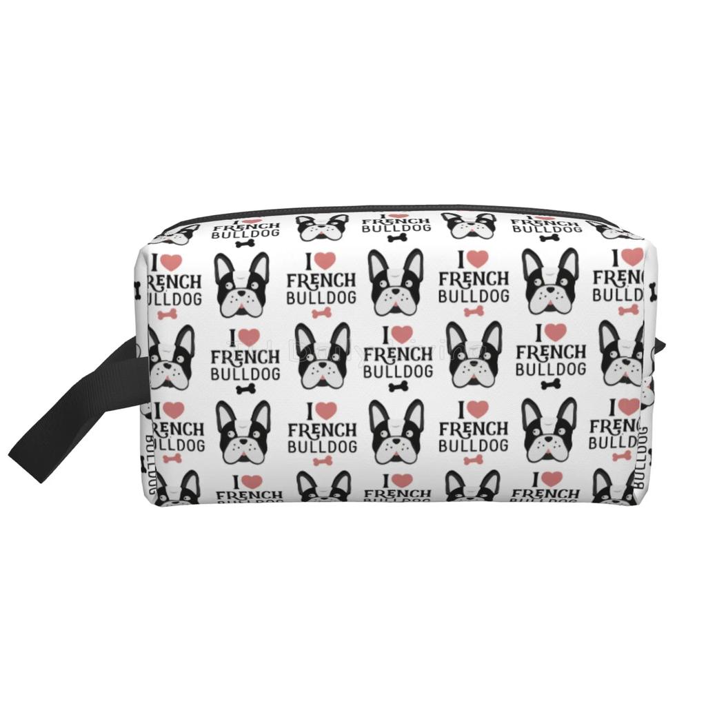 Torby do przechowywania buldoga francuskiego, urocza kosmetyczka dla szczeniaka, przenośna, o dużej pojemności, podróżne kosmetyczki, unisex, organizer na kosmetyki