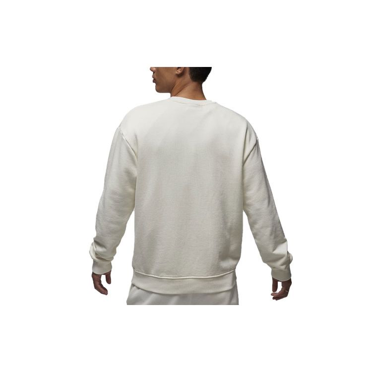 Jordan Felpa con logo a lettera tinta unita Air 1, girocollo, manica lunga, da uomo, bianco sporco FJ7789-133